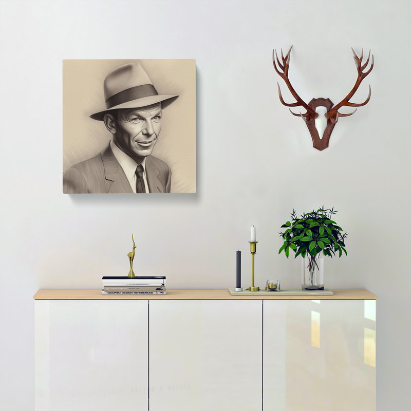Frank Sinatra Drawing - Wrapped Canvas, 50cm H x 50cm W x 3cm D