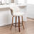Devault Swivel Upholstered Counter Stool With Wood Frame-123161707