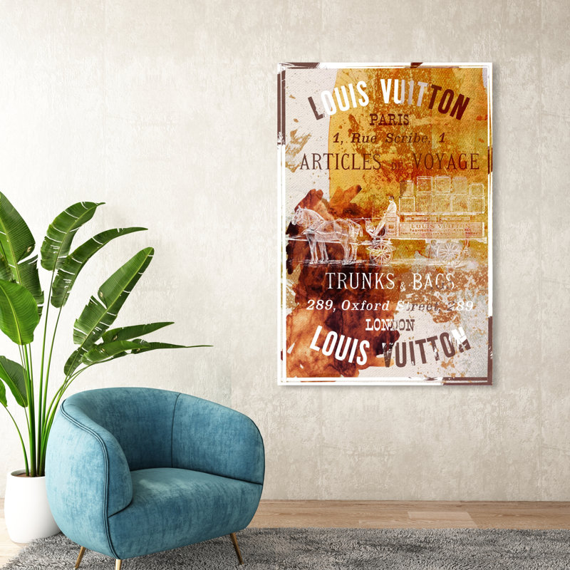 Articles de voyage rétro - Publicité sur toile, H 36 po x l 24 po, Toile tendue