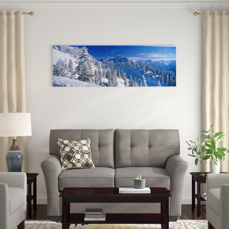 « wintry mountain landscape, bavarois alps, bavière, allemagne », reproduction de photo sur toile, Toile tendue