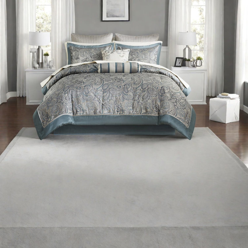 Ensemble de literie de qualité supérieure bleu sarcelle avec draps en coton, motif cachemire moderne, confort à la maison