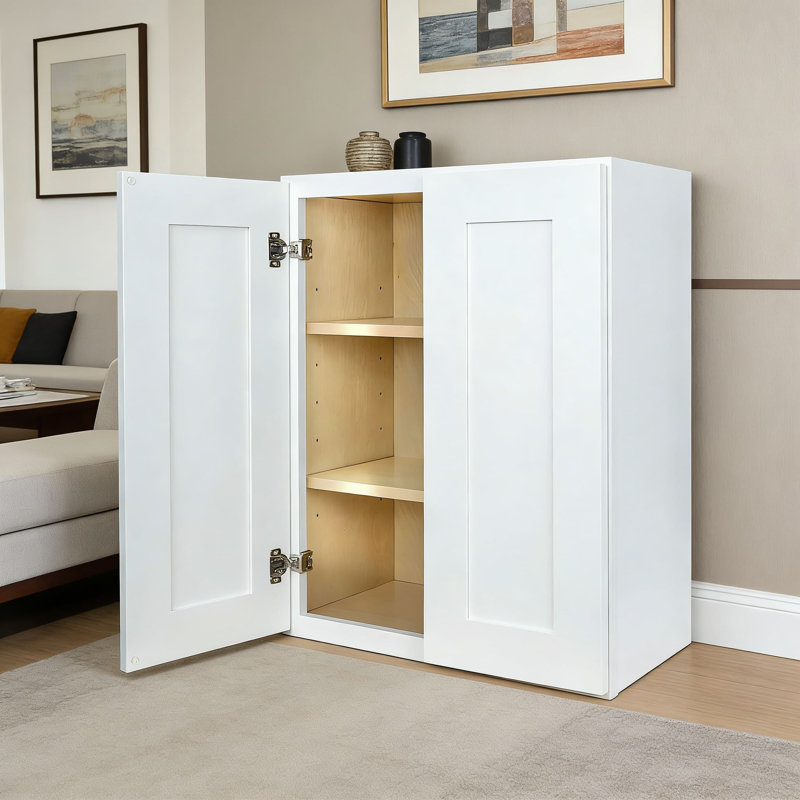 Armoire de cuisine de style Shaker avec tiroirs et charnières à fermeture en douceur, fabrication en bois massif, prête à assembler pour une installation facile