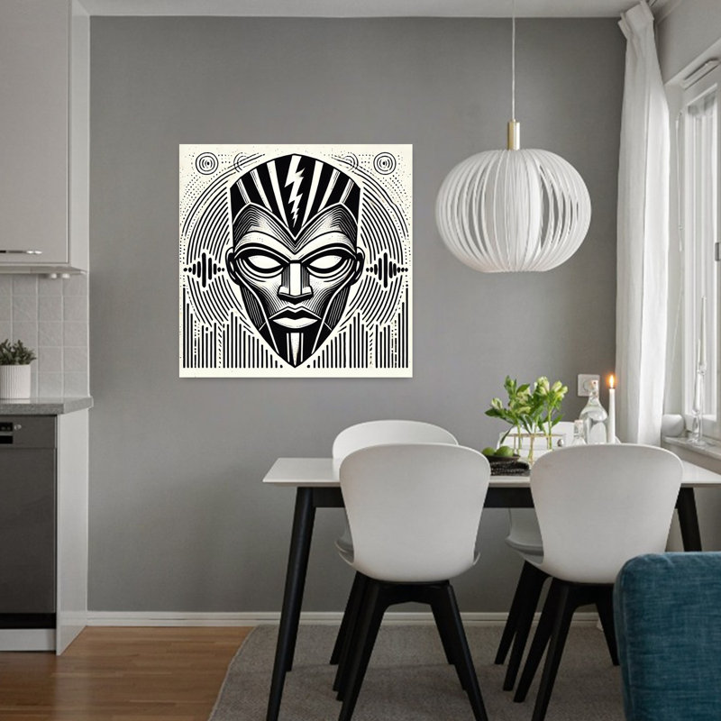 Art contemporain abstrait géométrique, H 32 po x l 32 po