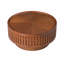 Table basse d'appoint en bois à motif treillis rond avec rangement Hiddern et grille effet bois massif pour espace de vie principal-130136395