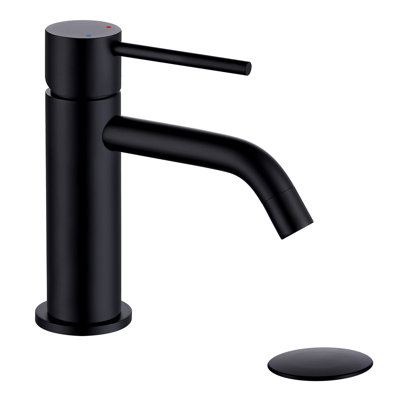 Modern Single-Hole Single-handle Bathroom Faucet with Drain Assembly