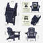 Ensemble de 6 chaises Adirondack pliantes, chaises de foyer, porte-gobelet, PEHD toutes saisons-132711260-132711262