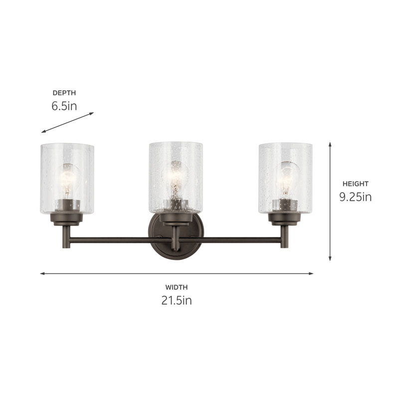 Winslow 21.5" Bronze and Black 3-Light Wall Sconce