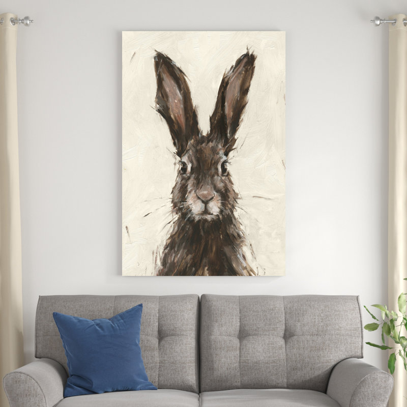 Lièvre européen I, H 48 po x l 32 po, Non, Toile tendue