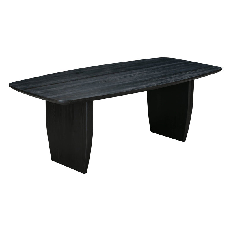 Luna 87" Oak Dining Table, Black Oak, Black
