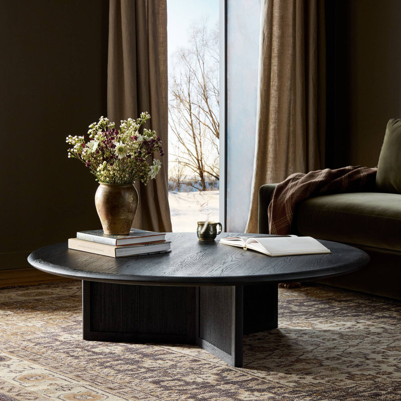 Rosenell Round Coffee Table, Black