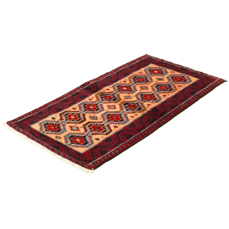 Tapis de couloir en Tapis décoratif laine noué à la main de conception unique 3 pi 2 po x 6 pi 9 po Besseris