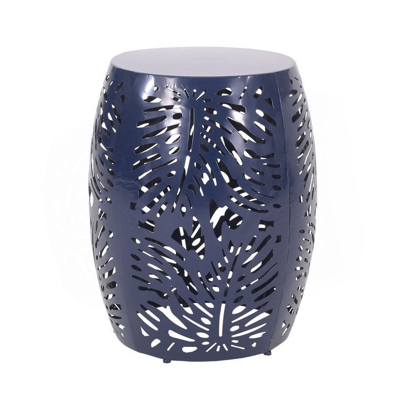 Metal End Table -Large, Navy Blue