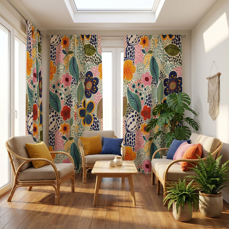 Semi Sheer Curtain Pair, 56" W x 78" L
