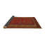 Tapis de zone rouge/brun/crème contemporaine-988112431