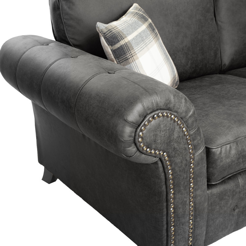 Bodnar 2 - Piece Faux Leather Living Room Set, Black