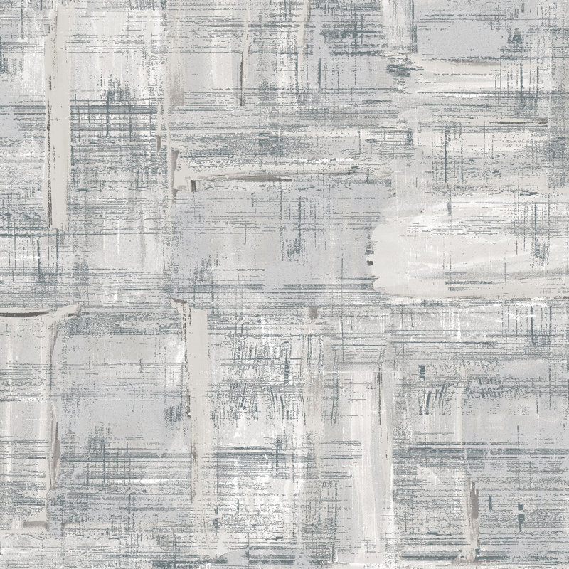 Rouleau de papier peint abstrait lustré métallique, Argent argent