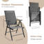 Foldable Outdoor Garden Dining Chairs, 7-Level Adjustable Reclining Backrest with Armrests-124811085