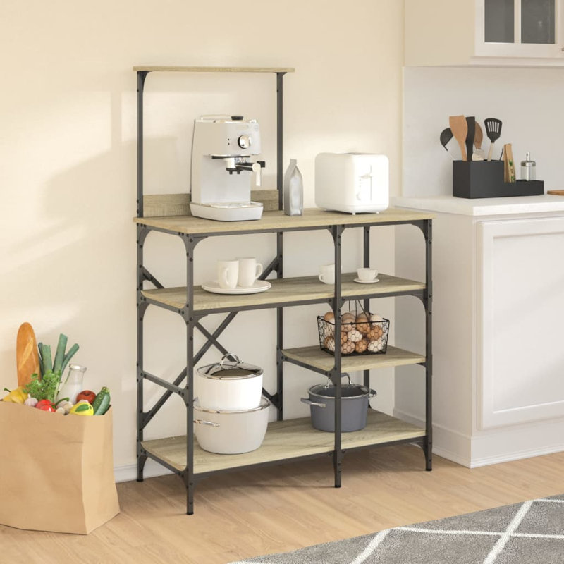 Baker's Rack 90X40x132 Cm Engineered Wood And Metal, Sonoma Oak