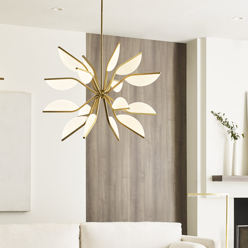 Belterra 16 - Light LED Chandelier, 28.4" H x 38" W x 38" D, Natural Brass