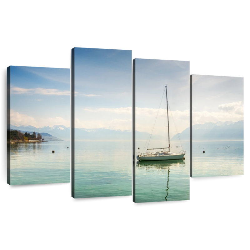 Mehar Geneva Midlake Sailboat, 22" H x 36" W