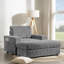 Canapé simple surdimensionné de 42 po, fauteuil en fausse fourrure de lapin avec porte-gobelets, méridienne rembourrée avec repose-pieds avec rangement et accoudoirs, canapé-lit avec siège profond pour le salon, appartement
