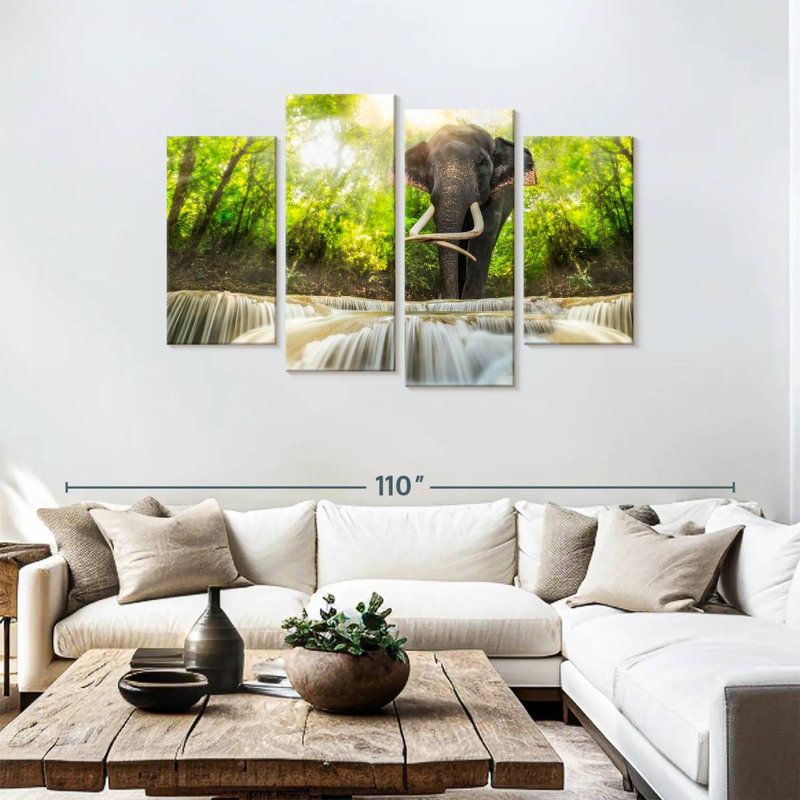 Waterfall Elephant, 48" H x 75" W
