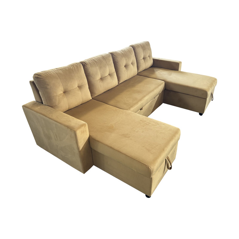 Alexisia 6 Seater Sofa Bed, Mustard