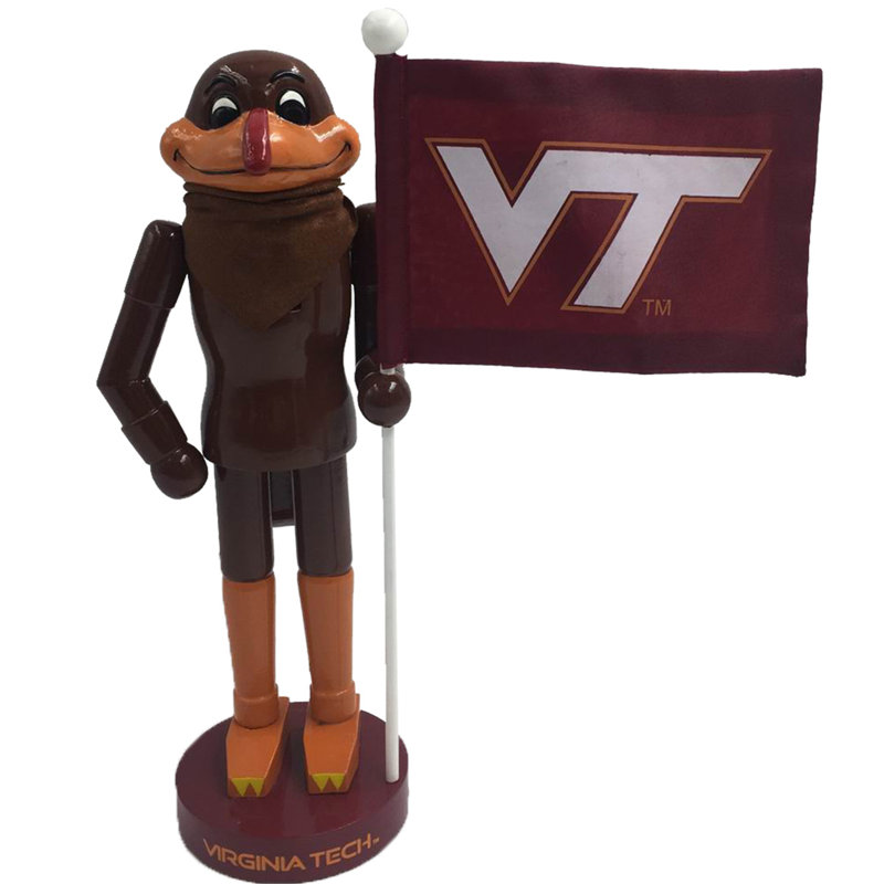 Virginia Tech Mascot and Flag Nutcracker