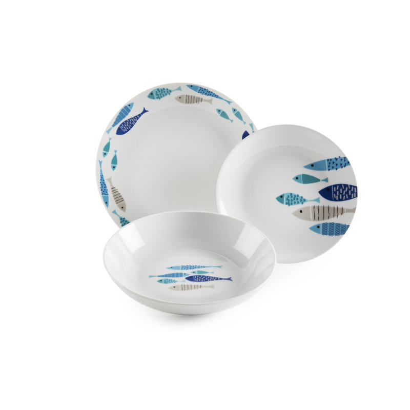 North Sea Piece Porcelain China Dinnerware Set - Service for 6