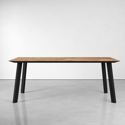 Teak Metal Base Dining Table