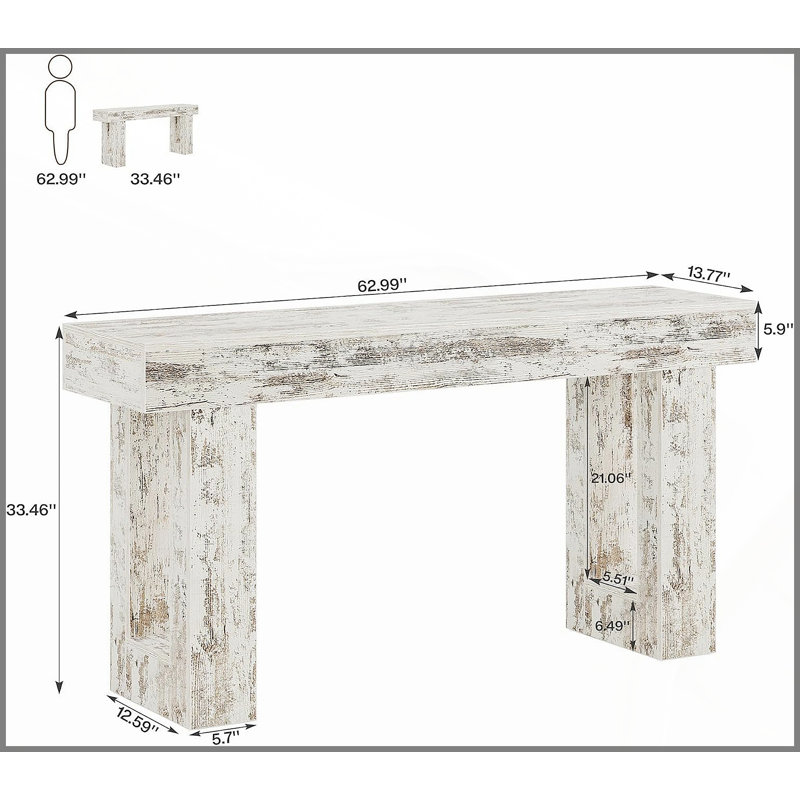 Country-Style Wooden Sofa Table With Rustic Charm, Durable Engineered Wood, And Versatile Use For Home Decor.