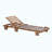 U_Style 78.8'' Outdoor Patio Chaise Lounge Chair, Acacia Wood Adjustable Recliner With Headrest And Retractable Side Tray, Perfect For Terrace, Poolside, Garden, And Beach-117094428