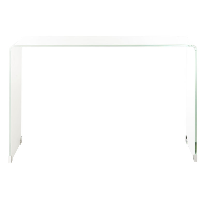 Euphemia 43.3'' Glass Console Table, White