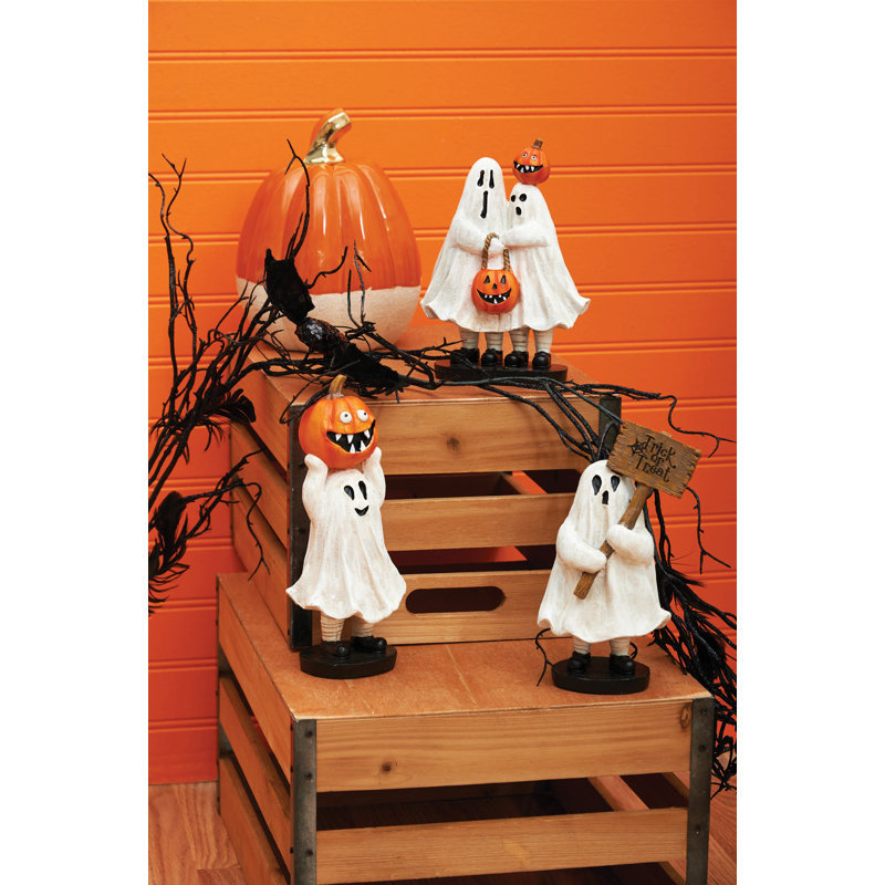 Figurine orange / blanche citrouille