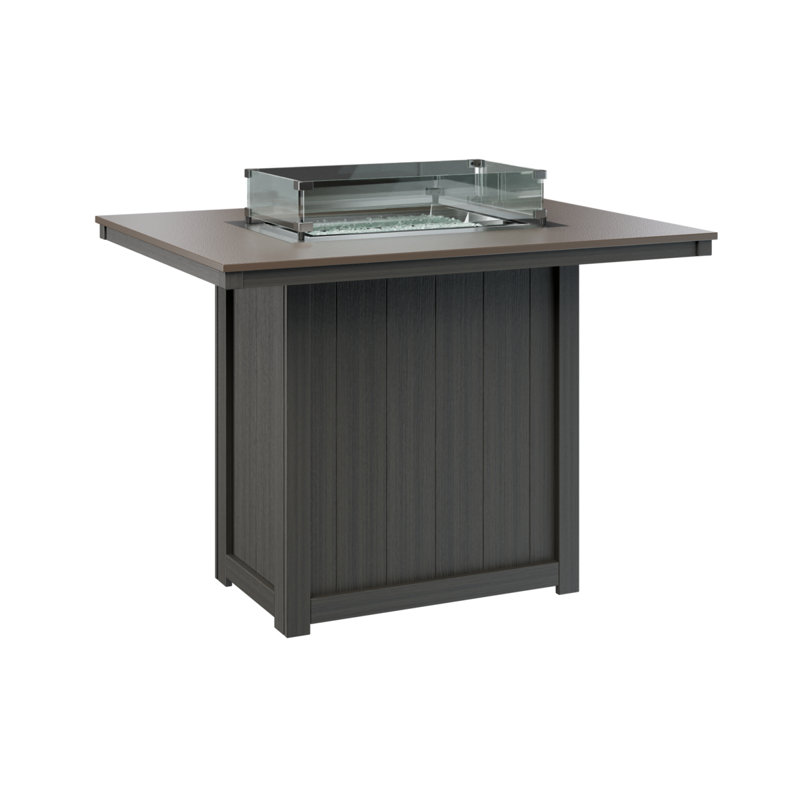 Foyer de table berlinois Donoma, H 39 po x l 41 po x P 54 po, Bronze martelé avec base gris côtier