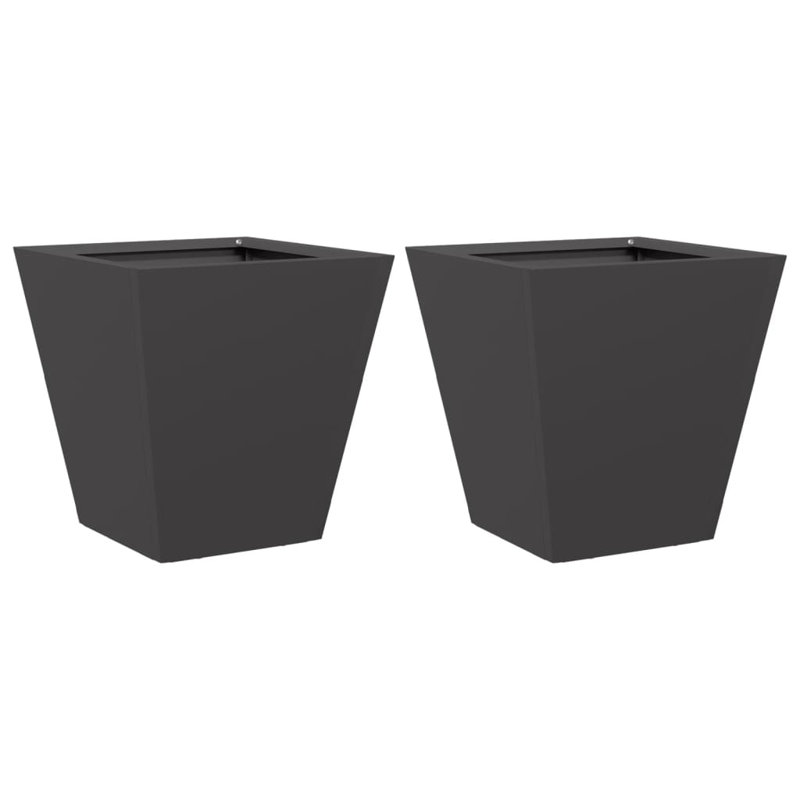 Aldegundo Metal Elevated Planter, Black, 30cm H x 30cm W x 30cm D