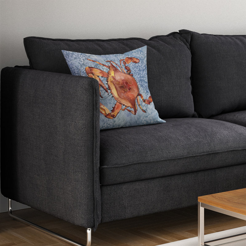 Coussin intérieur/extérieur bleu/brun crab crabe