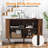 47" Sideboard Buffet Cabinet with Storage Cabinet with Tambour Slide Doors&Shelves, Fluted Storage Cabinet with Curvy Edge, Accent Console Buffet Cabinet,-695261160