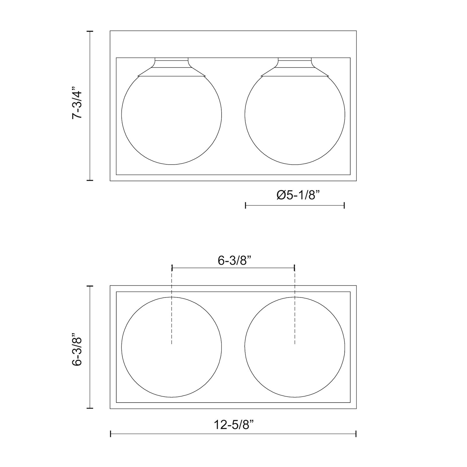 Davida Frosted Dimmable Bath Bar, 2, Matte Black