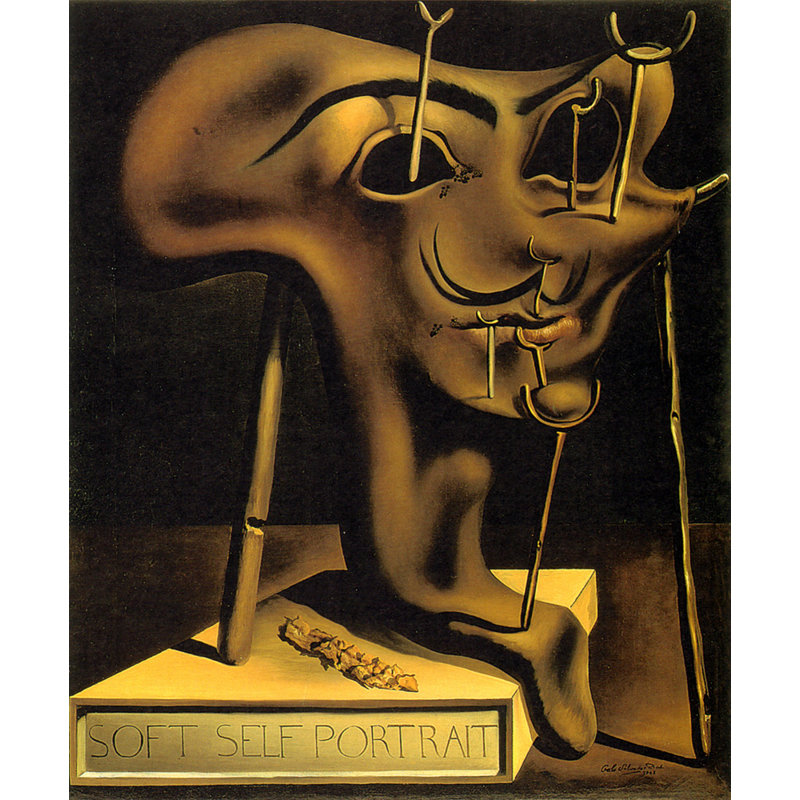 «Soft Soft Portrait» par Salvador Dali, toile tendue avec châssis, H 40 po x l 28 po
