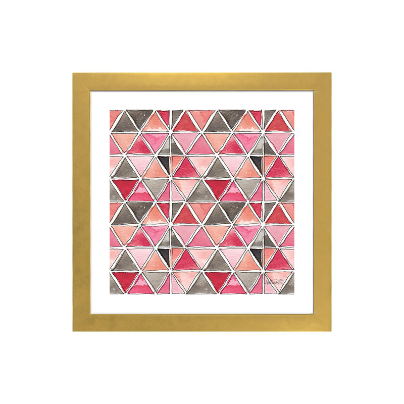 « chic accents pattern », art, H 16 po x l 16 po x P 1 po, Papier encadré doré