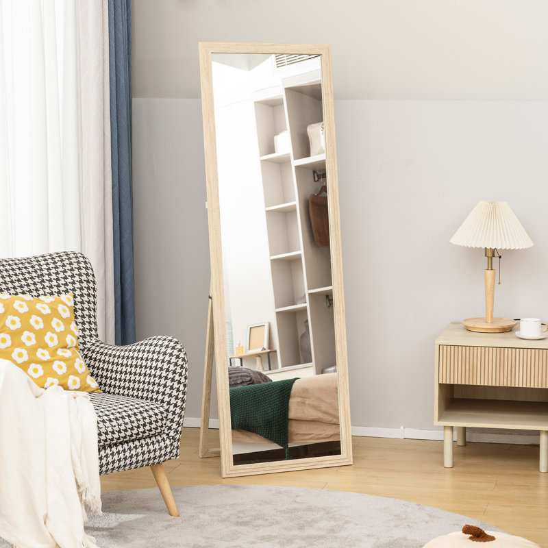 Miroir pleine longueur rectangulaire 64 po x 21 po, beige, Beige