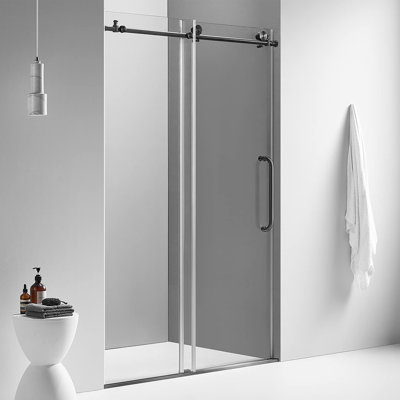 Cabine de douche rectangulaire sans cadre avec panneau fixe l 56 "x P 48" x H 76 "