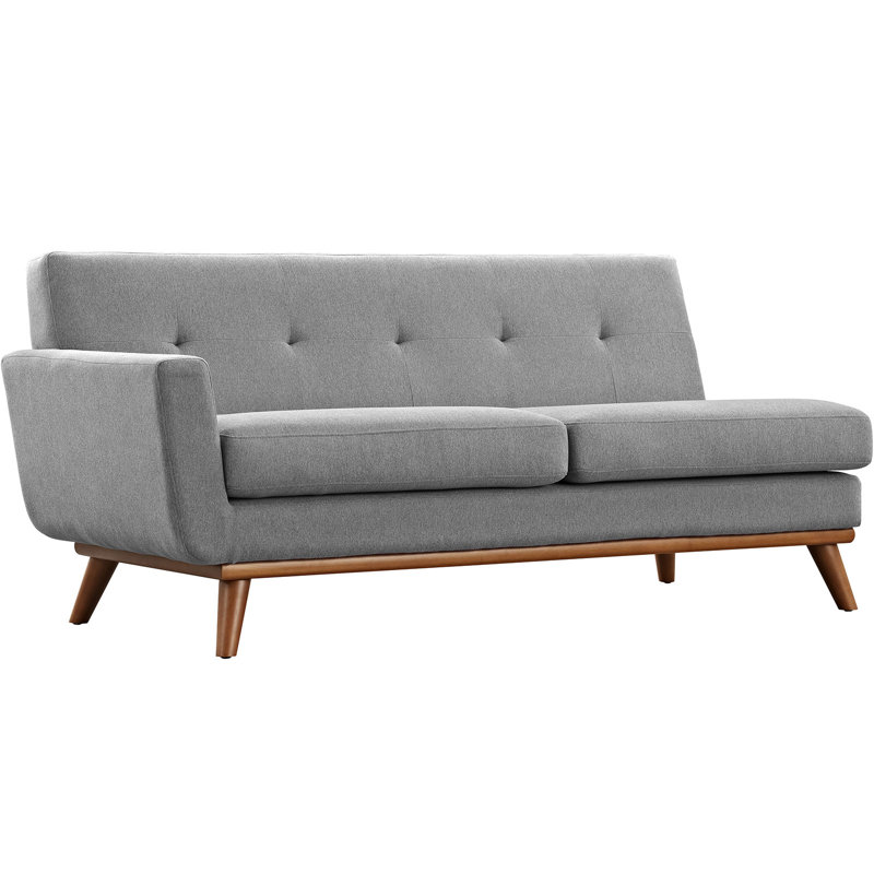 Modway Engage Mid-century Modern Upholstered Fabric Left-arm Loveseat, Gray