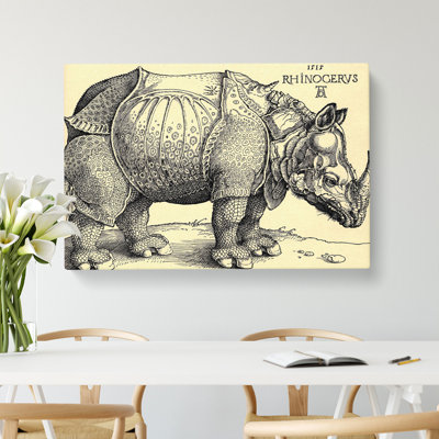 Rhinoceros by Albrecht Dürer - Wrapped Canvas