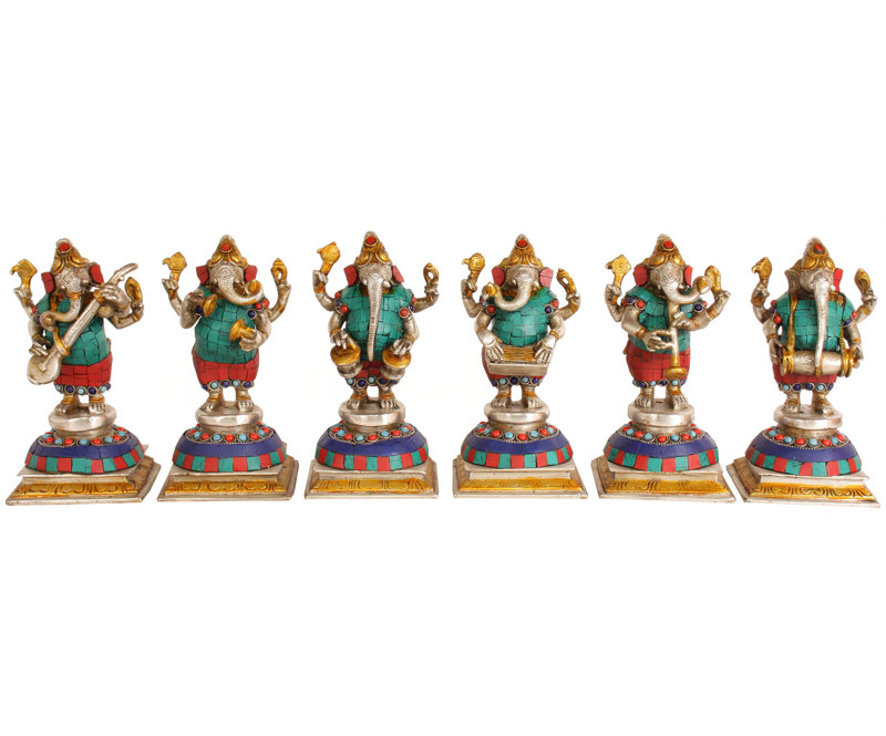 Ensemble de six cuivres 7 po Ganesha