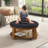 Upholstered Coffee Table With Shelf-1509111422