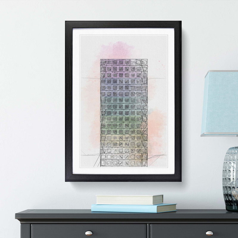 Sketching the Architecture Vol.42 - Picture Frame Drawing Print, Black Framed, 48cm H x 36cm W x 2cm D