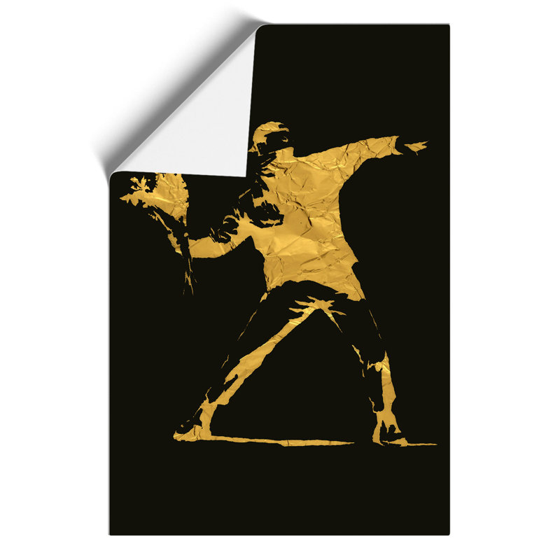 Banksy in Flower Thrower - Unframed Graphic Art, 30cm H x 21cm W x 0.1cm D
