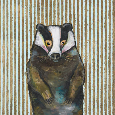" Badger With Gold Stripes " by Eli Halpin Painting Print
